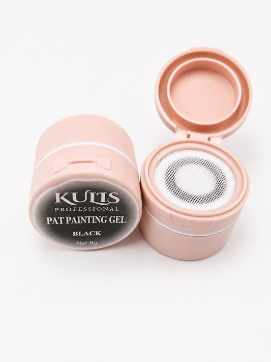 Kulis Professional Pat Painting Gel Set | Black & White Nail Art Painting Gel 8g | Highly Pigmented UV LED Nail Gel for Nail Art, Liner & French Design