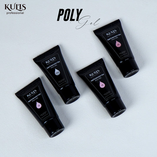 Kulis Professional Nail Extension Poly Gel 30g | Quick Building UV/LED Nail Gel | Clear, Pink & Nude Shades | Salon Quality Nail Extension Gel