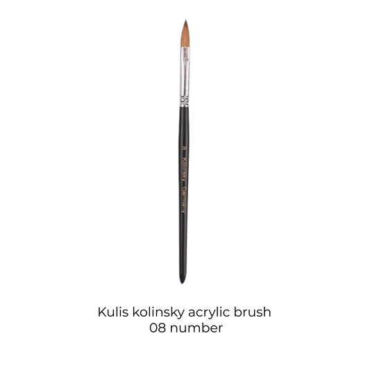 Kulis Black wood- Kolinsky Acrylic Brush BB No.08