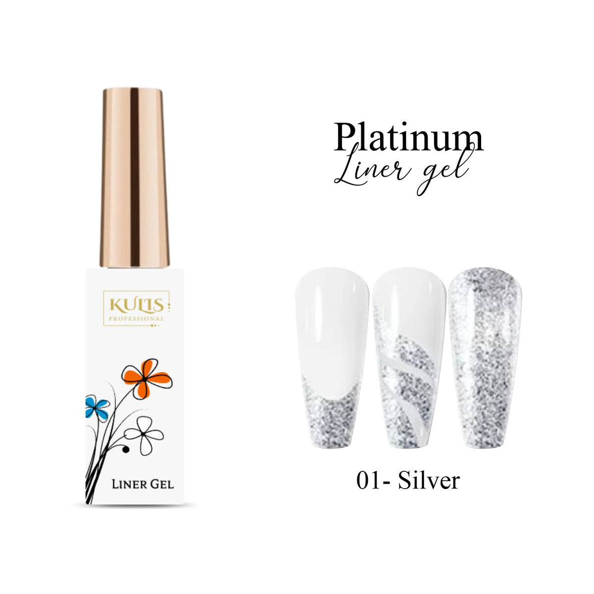 Kulis - Platinum Liner Gel Polish - Silver 01