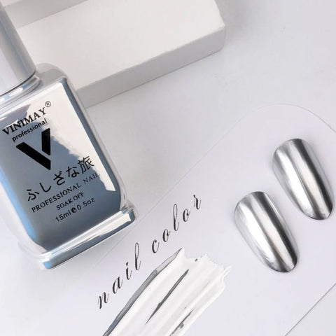 VINIMAY® Professional Metallic Mirror UV Gel Polish 15ml | Soak-off UV/LED Cure Silver, Gold & Rose Gold