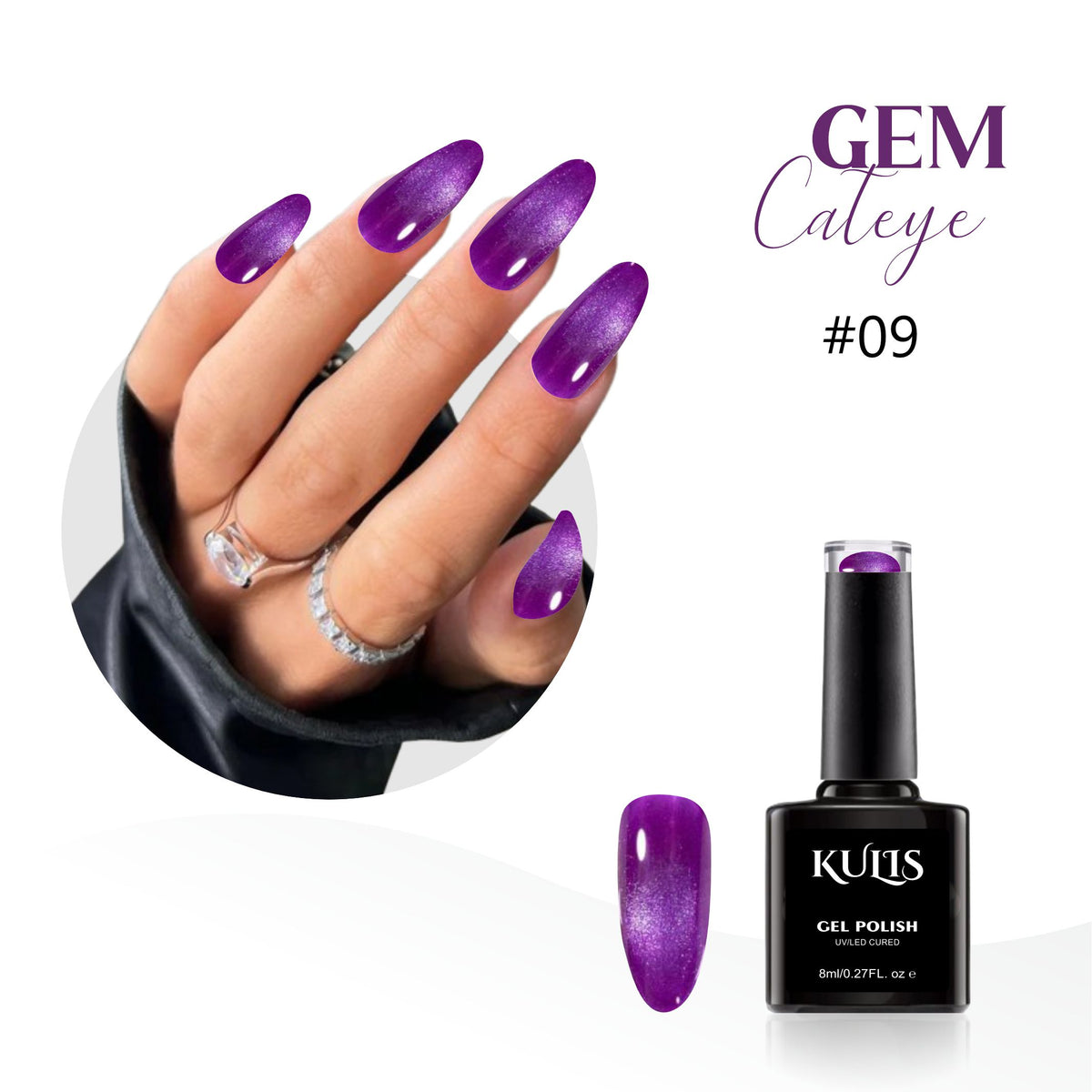 Kulis - Gem Cateye UV Gel Nail Polish No.09