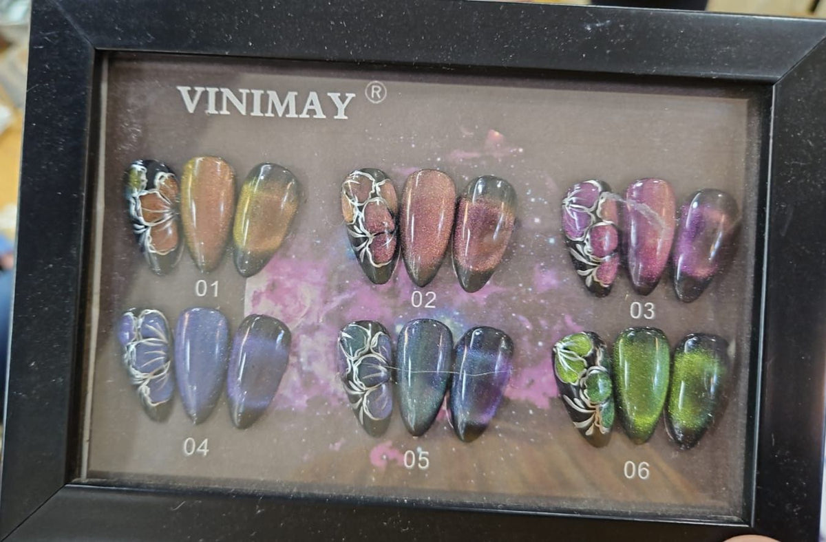 VINIMAY® Professional Marbled Cat Eye UV Gel Nail Polish | Soak-Off UV/LED Cured Gel 6 Color Shades Available in 15ml Glass Bottle