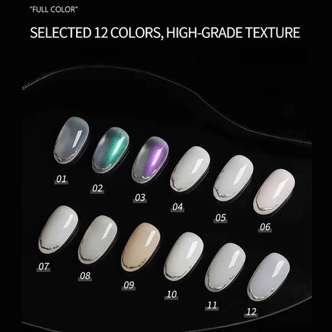 VINIMAY® Professional Milky Rubber Base Color 12 Color Shades Available | Soak-Off UV/LED Cured 15ml Packaging