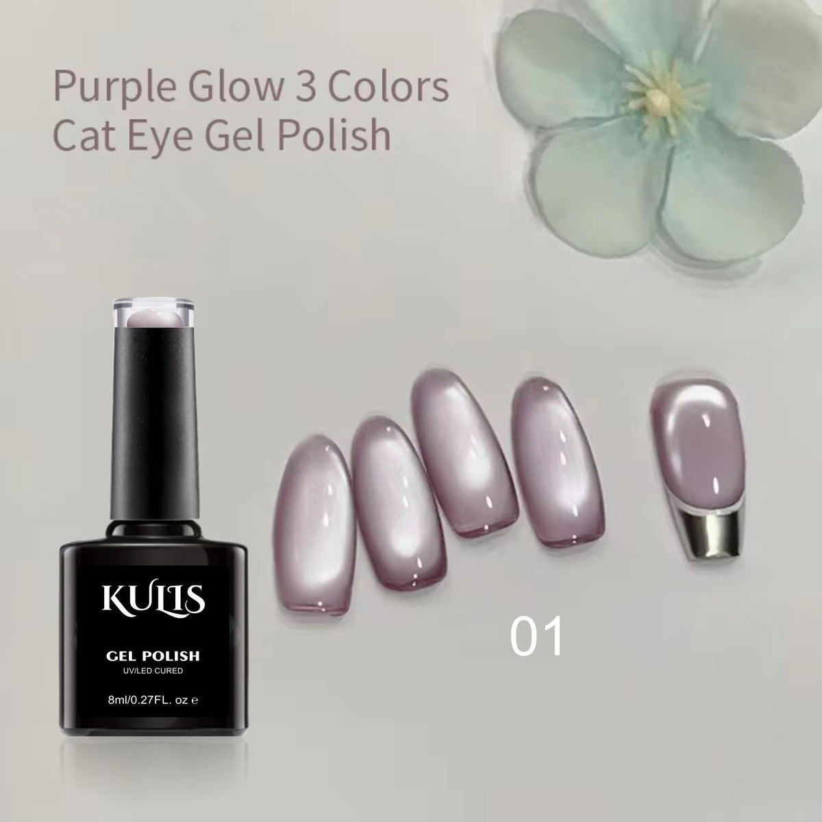 Kulis - Purple Glow Cateye UV Gel Polish - 01