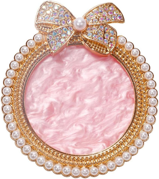 Resin Nail Art Palette, Nail Art Painting Mixed Color Palette, Bow Decorated with Rhinestones and Pearls Nail Art Display Board