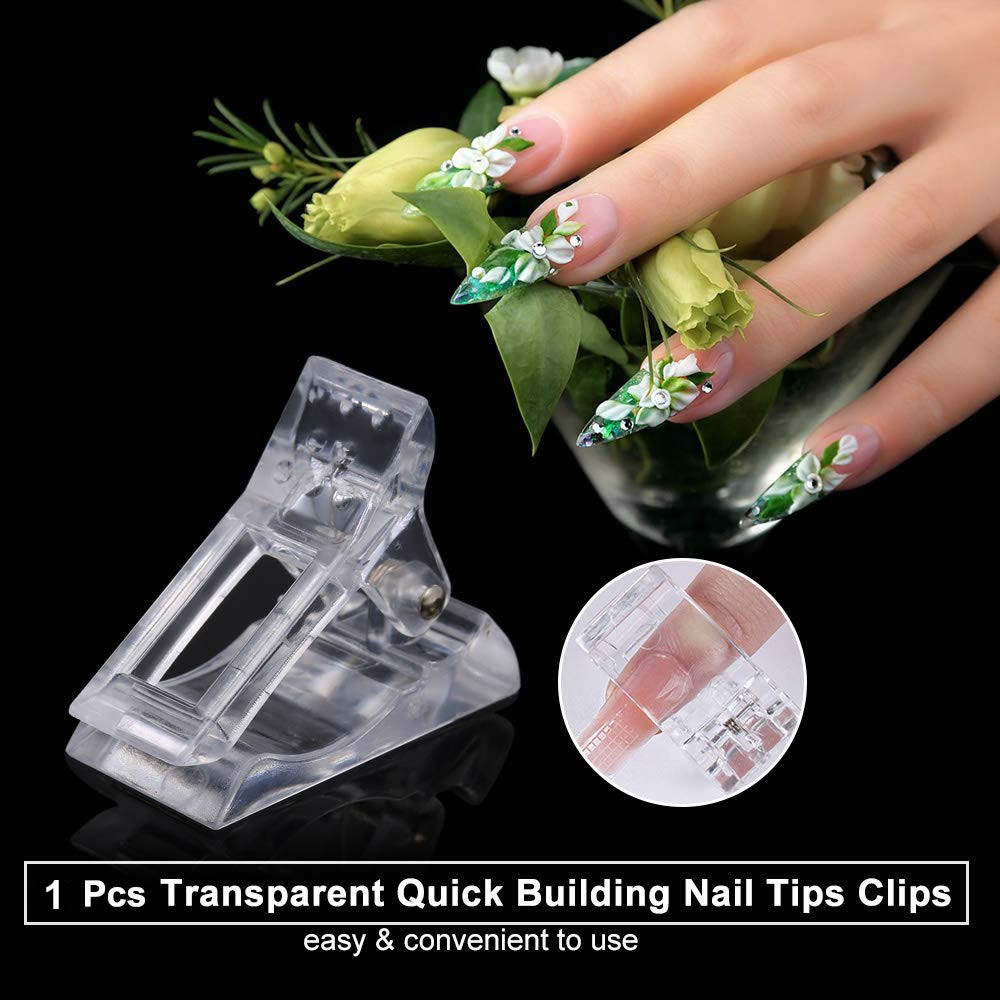 Kulis Plastic Nail Clip for Building Polygel Nail Forms Transparent