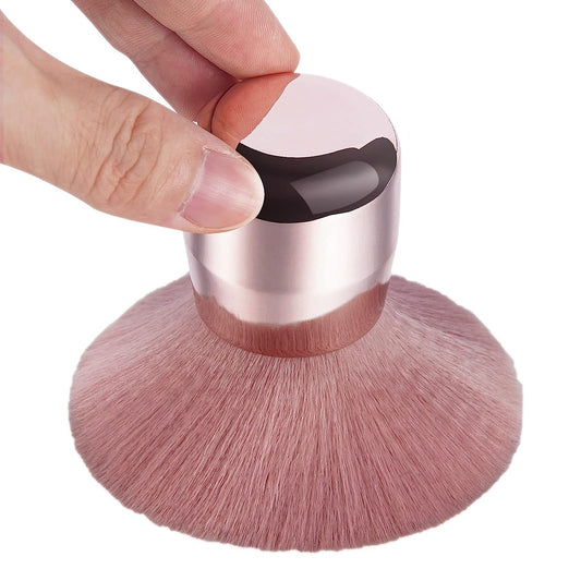 Kulis Nail Art Dust Powder Remover Brush, Nail Art Dust Cleaner Brush, Soft Kabuki Cleaner Brush for Makeup (Rose Gold)