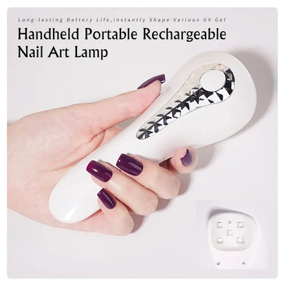 18W Rechargeable Handheld UV LED Nail Lamp for All Gel Nail Polish Small &amp; Portable Gel Nail Dryer Manicure Tools for Home DIY Salon