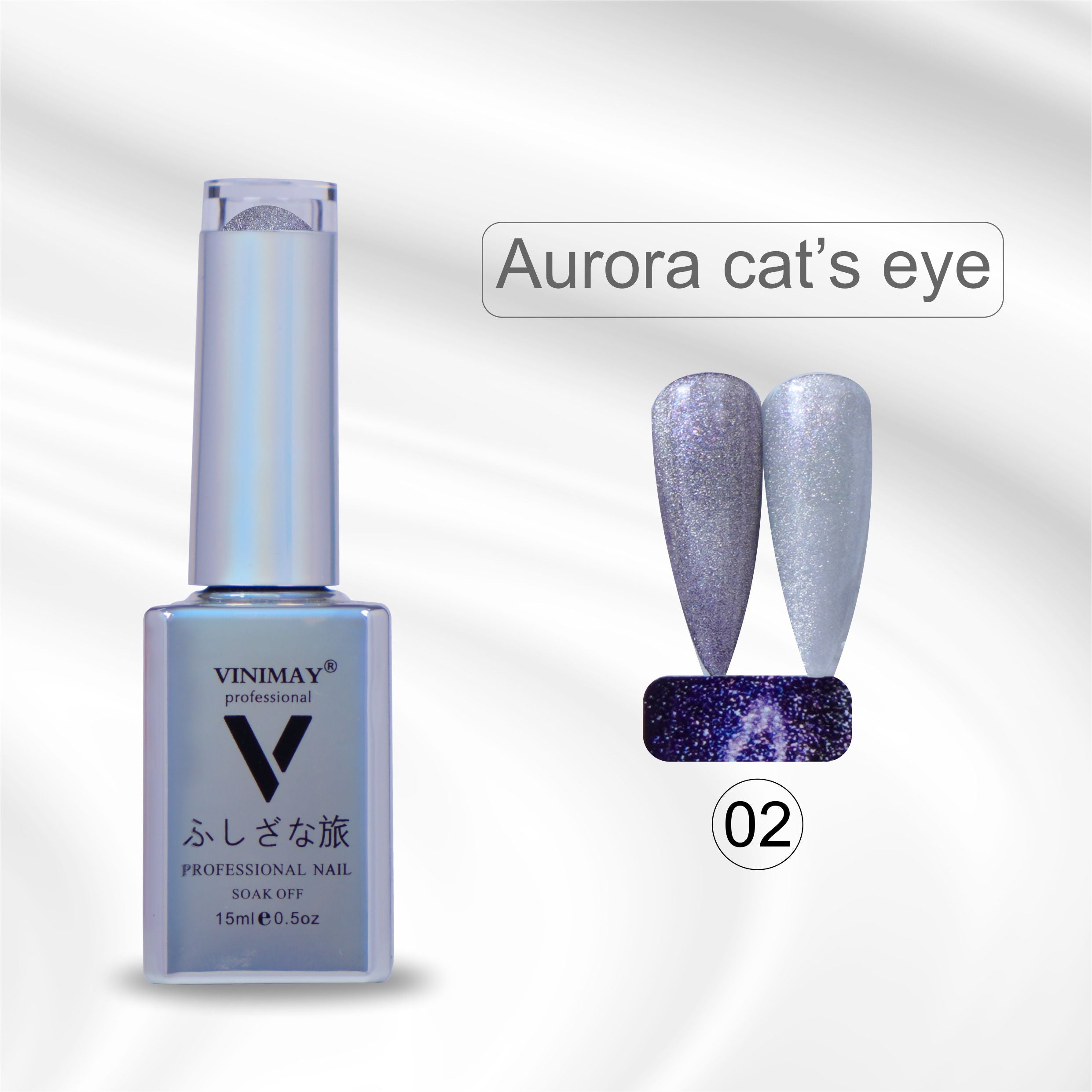 VINIMAY® Professional Aurora Cat Eye UV Gel Polish | Soak-Off UV/LED Cured 6 Color Shades Available in 15ml Bottle