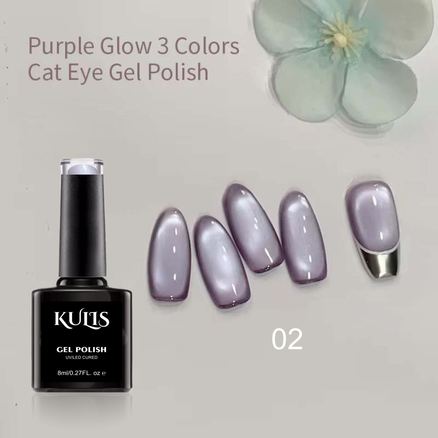 Kulis - Purple Glow Cateye UV Gel Polish - 02