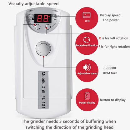 Electric Nail Drill Machine, Professional Rechargeable 35000 rpm Nail Drill, with 6 Bits and Sanding Bands