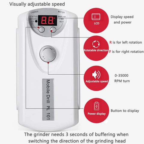 Kulis - Electric Nail Drill Machine - 35000RPM