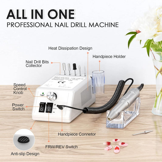 Professional Finger & Toenail Care 20000 RPM Electric Nail Drill Machine for Manicure & Pedicure Multicolor