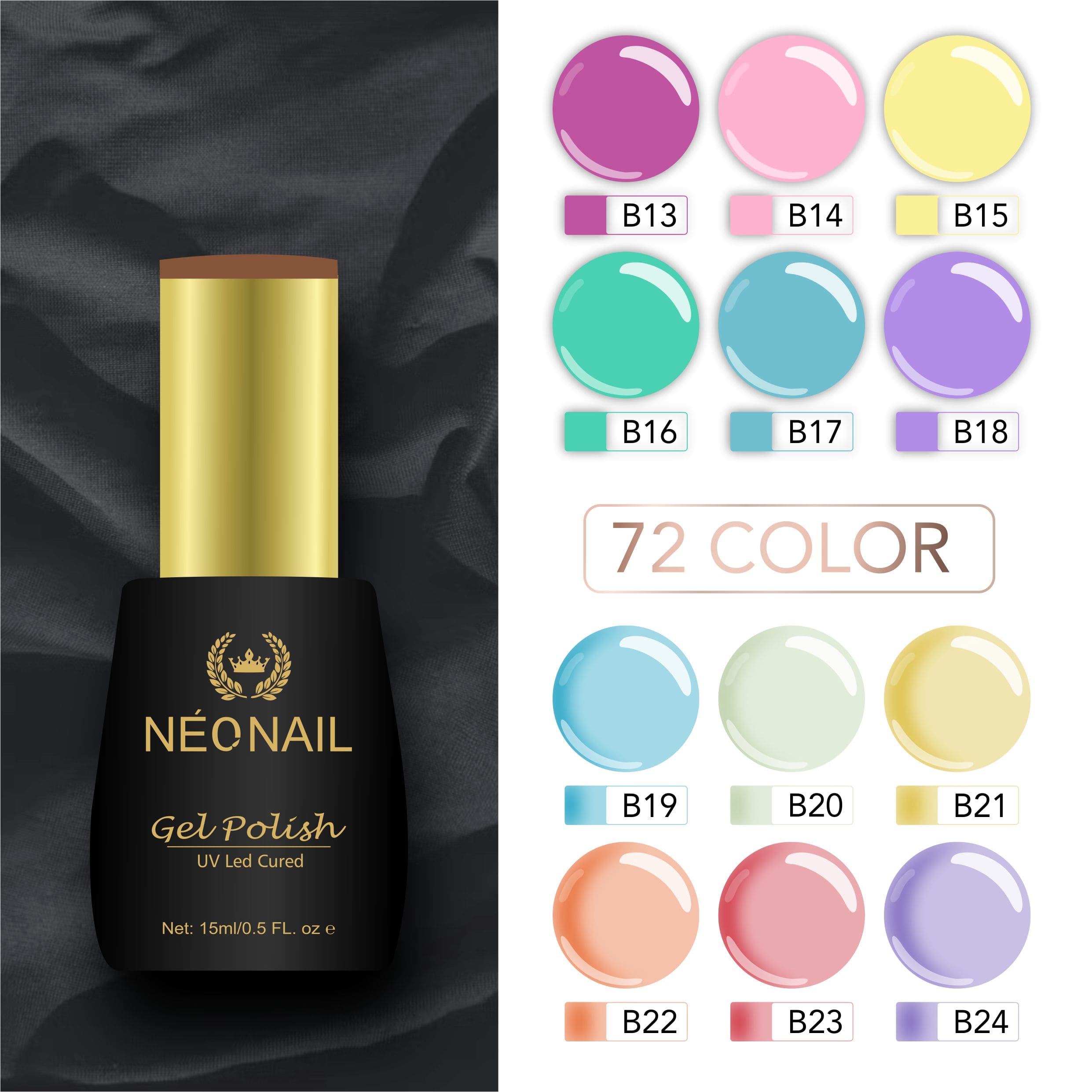 NEONAIL UV Gel Nail Polish | Soak-Off UV/LED Cure Gel 15ml (12Pcs Set)