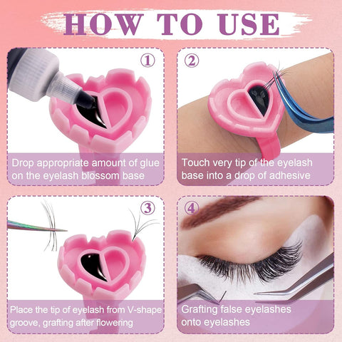 Kulis - Eyelash Glue Ring - Heart Shape - 100Pcs/Pkt