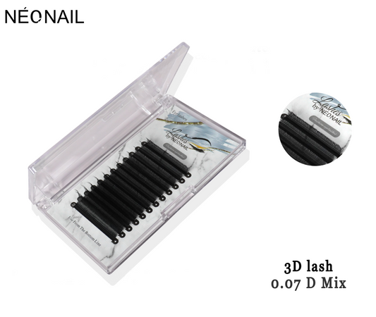 Neonail - Permanent Eyelash - 3D Lash - 0.07D - Mix Tray