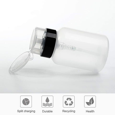 Kulis Acetone Empty Pump Dispenser for Nail Polish Remover Liquid Bottle (1pcs)