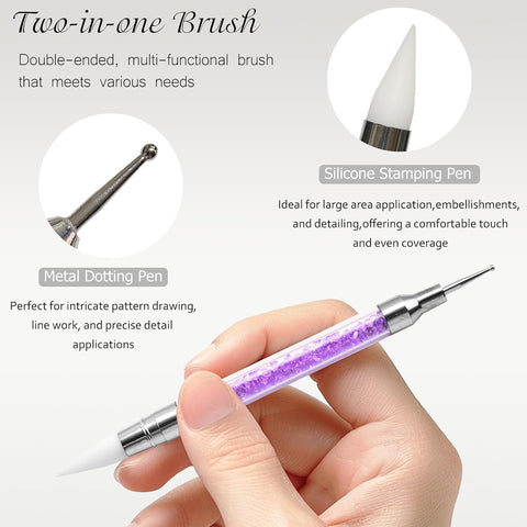 Kulis 5Pcs Dual-Ended Nail Art Dotting & Silicone Sculpting Tools Set