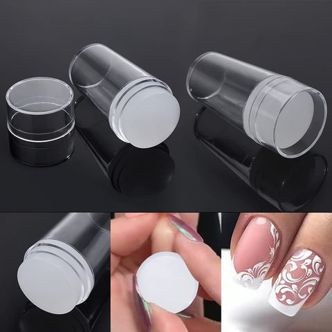 Nail Stamper with Nail Scraper | Silicone Nail Stamper Kit for Gel Nail Polish DIY Nail Art Tools