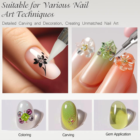 Kulis 5Pcs Dual-Ended Nail Art Dotting & Silicone Sculpting Tools Set