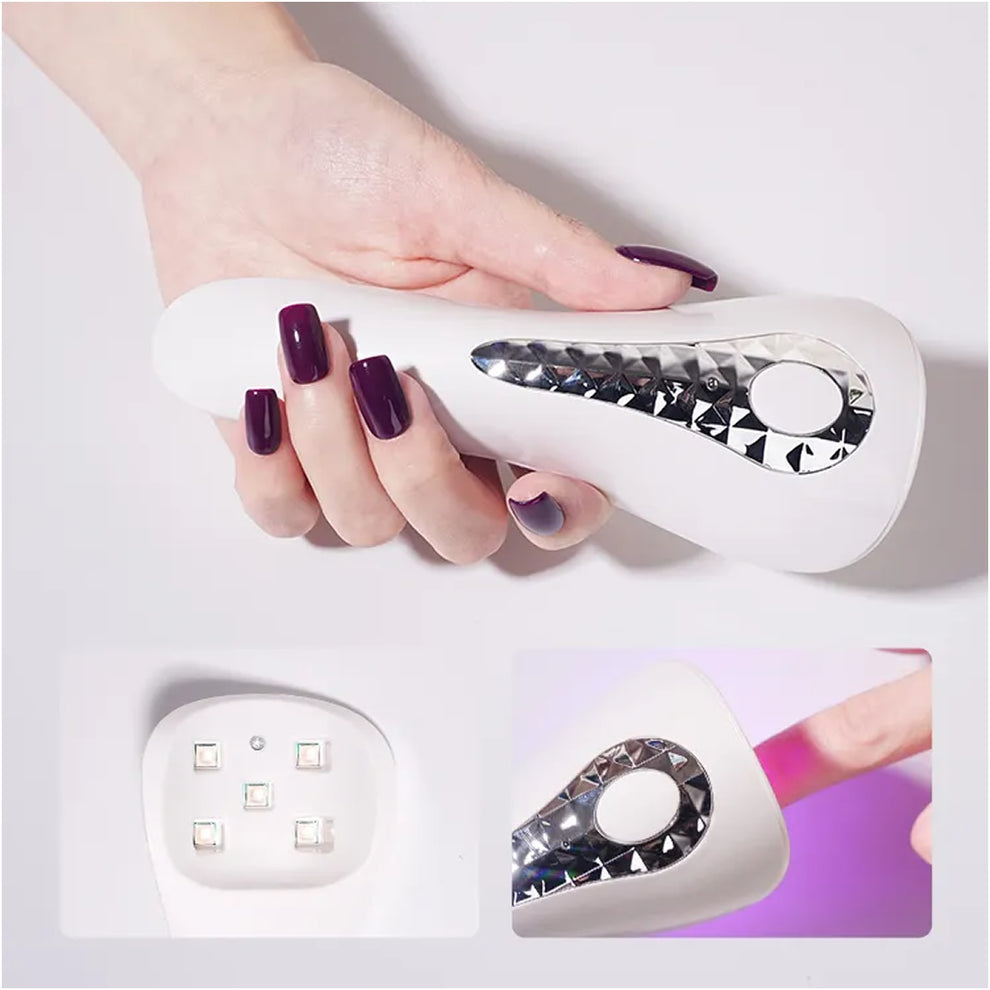 18W Rechargeable Handheld UV LED Nail Lamp for All Gel Nail Polish Small &amp; Portable Gel Nail Dryer Manicure Tools for Home DIY Salon