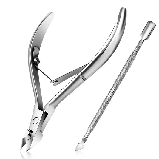 Kulis Stainless Cuticle Cutter and Pusher Combo Pack - High Quality