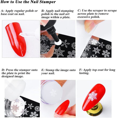 Nail Stamper with Nail Scraper | Silicone Nail Stamper Kit for Gel Nail Polish DIY Nail Art Tools