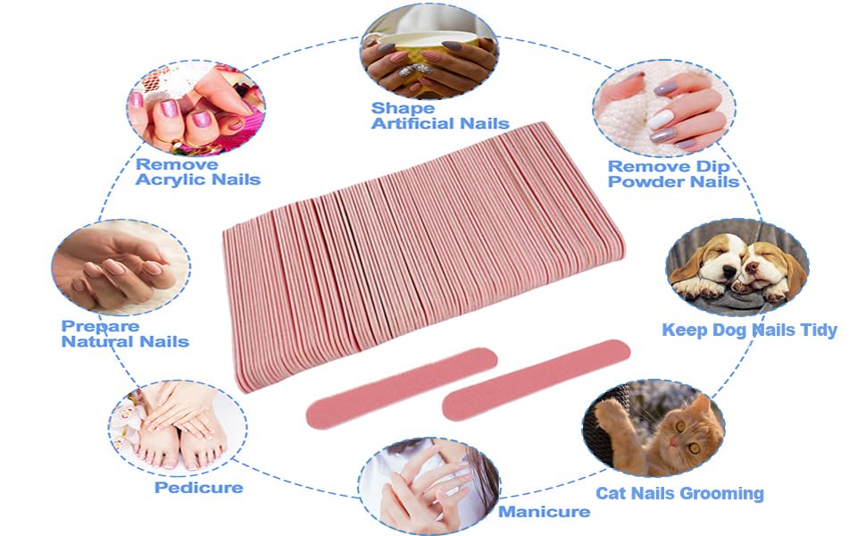 Kulis Professional Emery Boards Nail Files (10Pcs) | Manicure Pedicure Nail Filer Tool | Curved Fingernail files