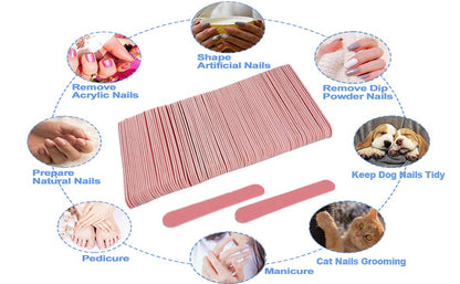 Kulis Professional Emery Boards Nail Files (10Pcs) | Manicure Pedicure Nail Filer Tool | Curved Fingernail files