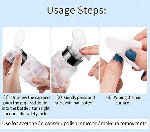 Kulis Acetone Empty Pump Dispenser for Nail Polish Remover Liquid Bottle (1pcs)