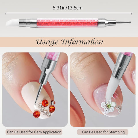 Kulis 5Pcs Dual-Ended Nail Art Dotting & Silicone Sculpting Tools Set