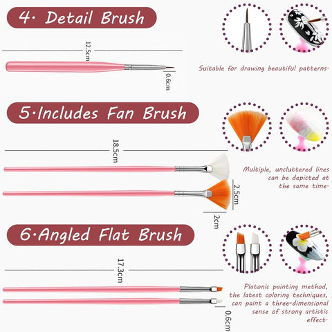 Kulis - Nail Art Brush Set - 15Pcs