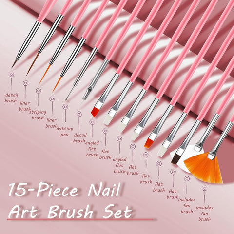 Kulis - Nail Art Brush Set - 15Pcs