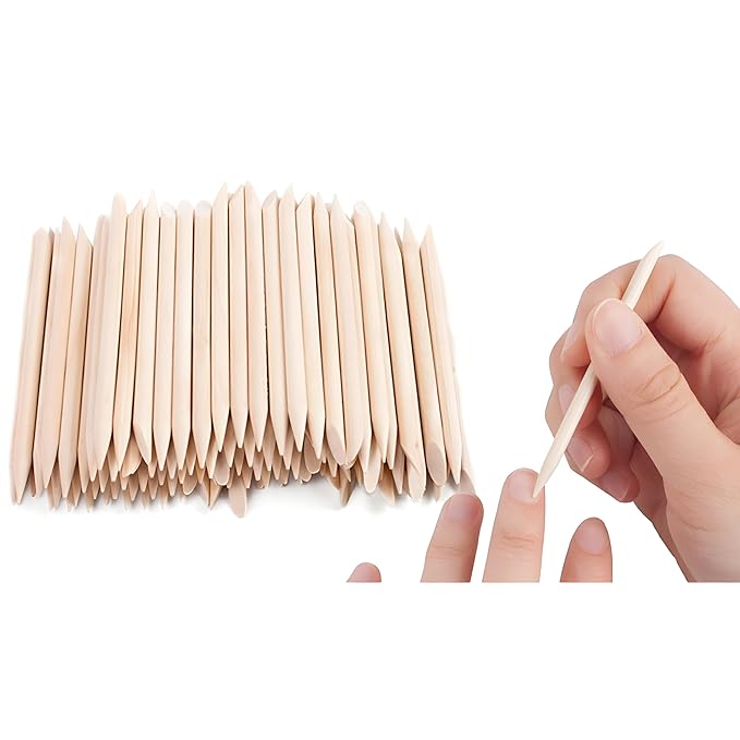 Orange Wood Nail Sticks Double Sided Cuticle Pusher Remover Manicure Pedicure Tool