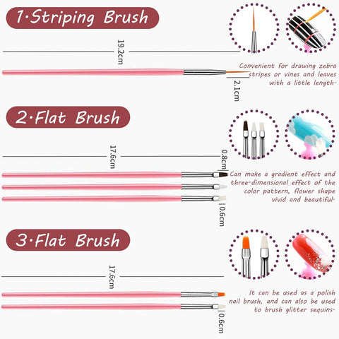 Kulis - Nail Art Brush Set - 15Pcs