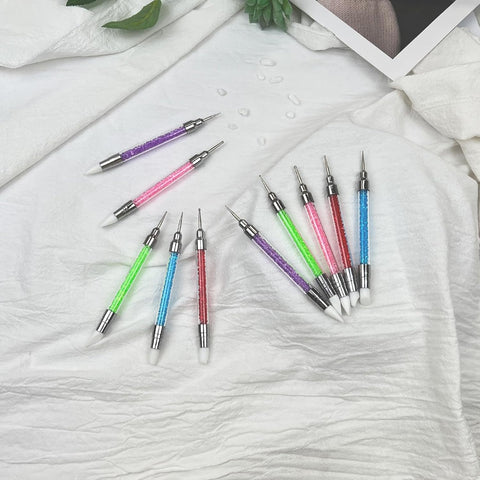 Kulis 5Pcs Dual-Ended Nail Art Dotting & Silicone Sculpting Tools Set
