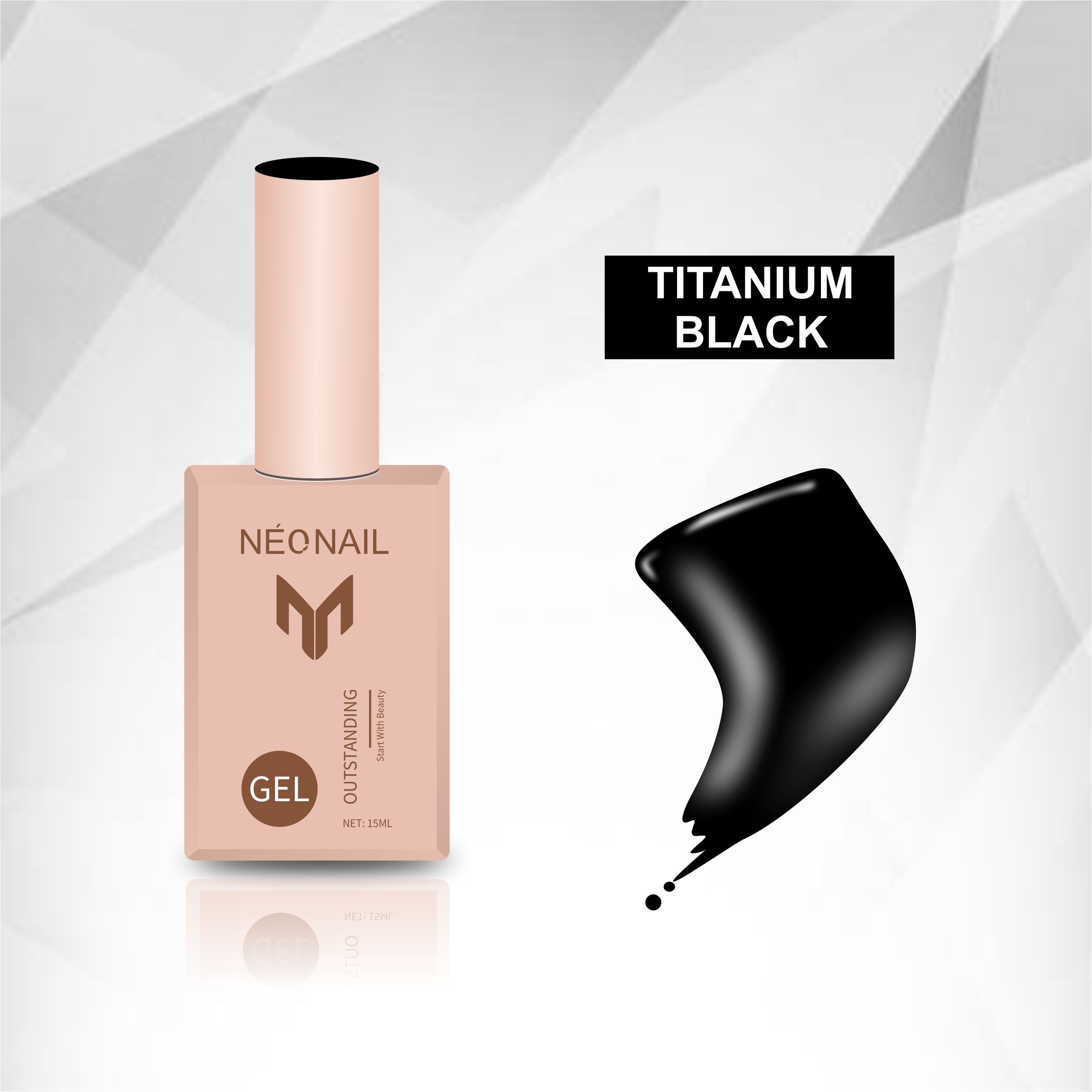 NEONAIL Titanium UV Gel Polish 15ml | Soak-Off UV/LED Cured Gel Black, Red &amp; White