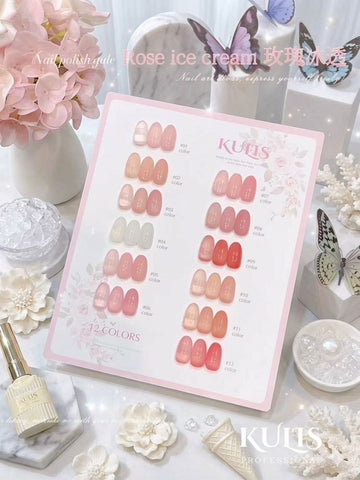 Buy KULIS Professional 12 Pc French Base Color Set with 15ml bottles and shade card. Perfect nude pink shades for French nails, bridal looks, and salon use.