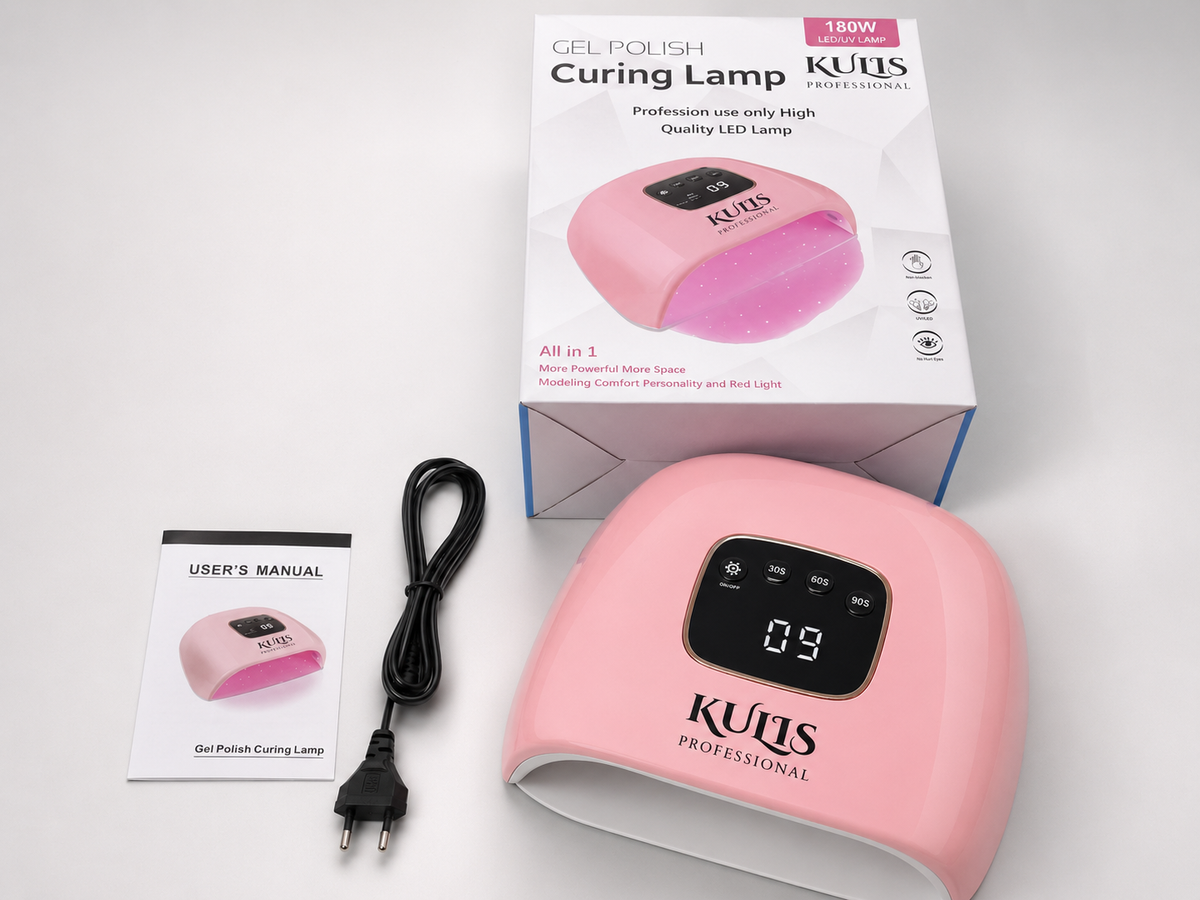 Kulis Professional 180W UV LED Nail Lamp | Gel Polish Curing Lamp with Smart Sensor & Timer Display | Fast Drying Nail Dryer for Gel Nails