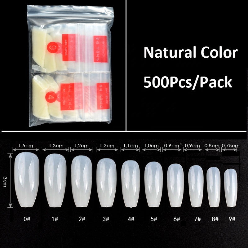 Artificial Unbreakable Nail Extension Tips 500pc/Pack - Natural Color