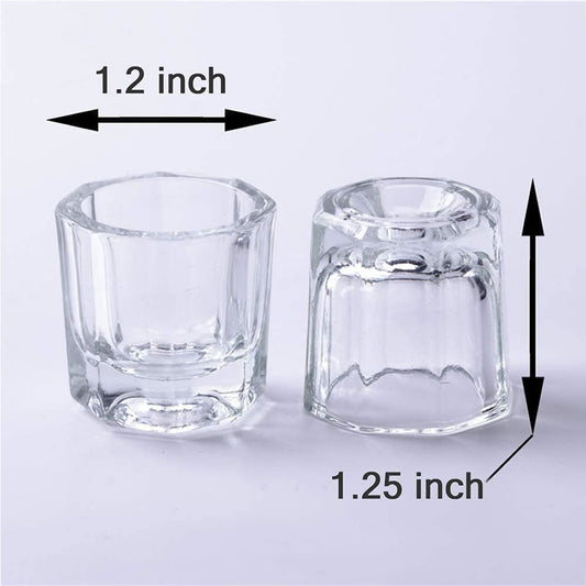 Kulis Acrylic Dappen Dish Bowl Glass for Nail Art Manicure Care Tools 2Pcs