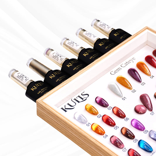 Kulis Gem Cat Eye Magnetic UV Gel Polish Set – 12Shades | 10ml Bottle Packaging | Silky Cat Eye Effect