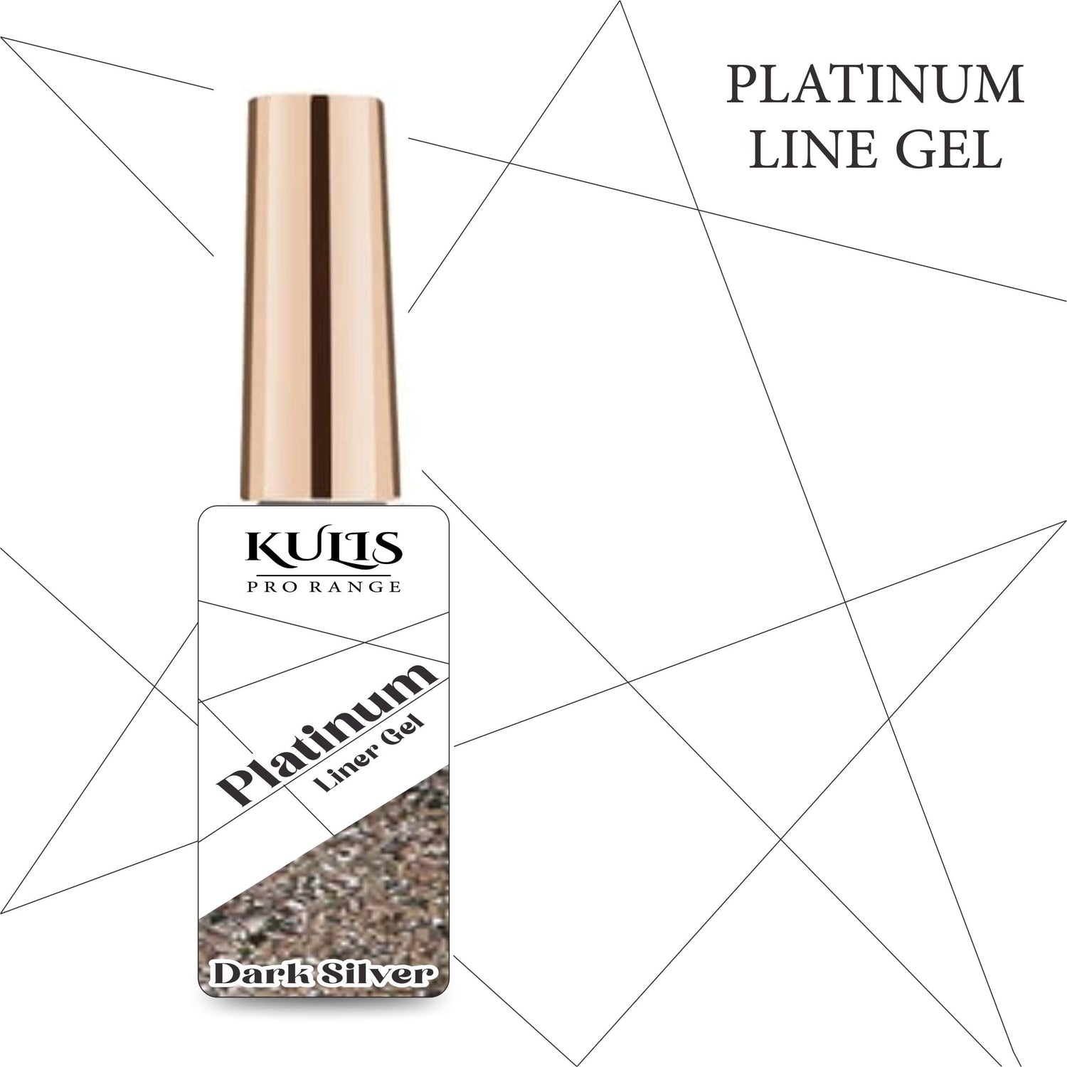 Kulis ProRange Platinum Nail Liner Gel with Thin Nail Art Brush Cap Bottle Painting Liner gel