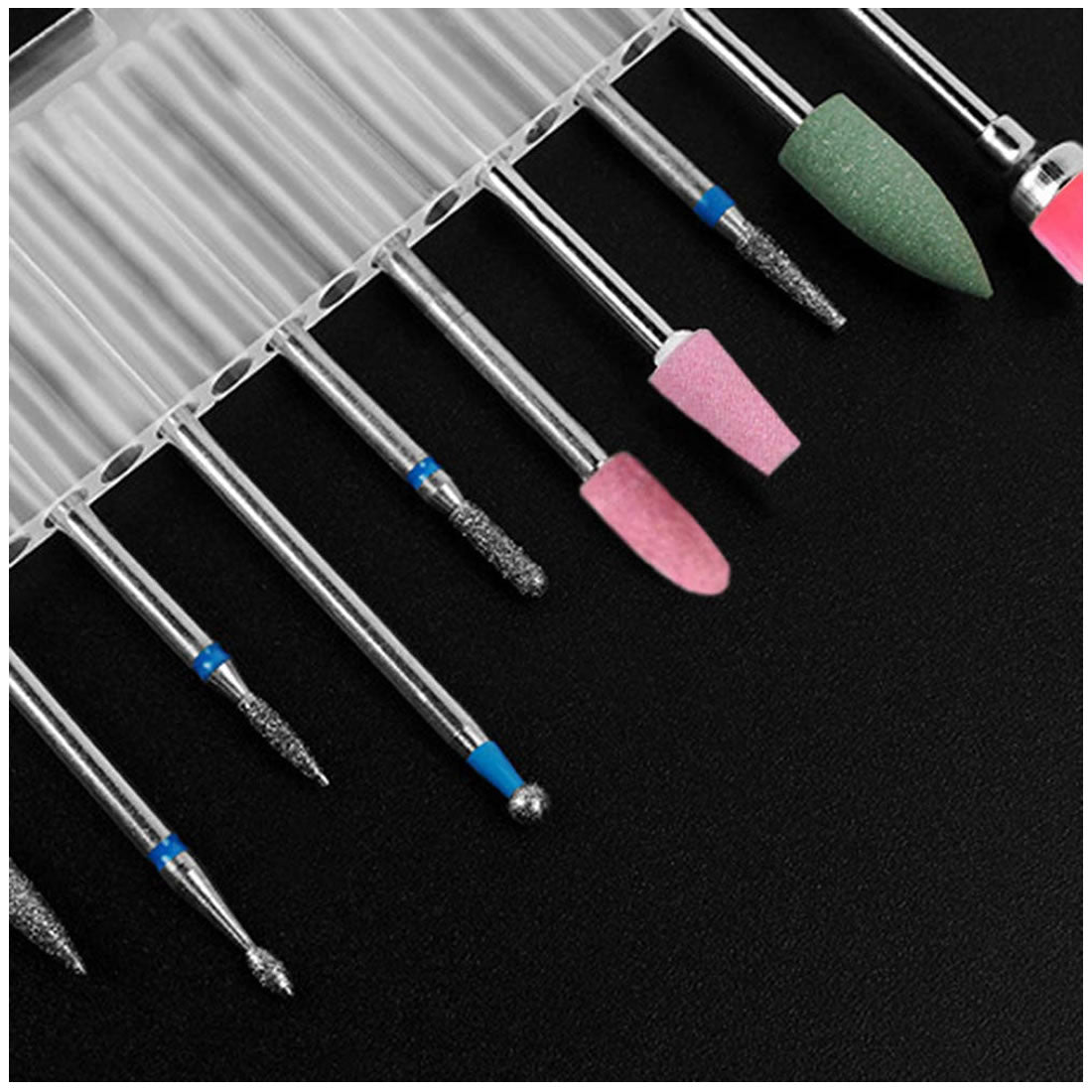 10 Pcs Nail Drill Bits Set, Professional Diamond Carbide Cuticle Remover Bits Kit, Electric Nail Files Manicure Pedicure Drill Tool