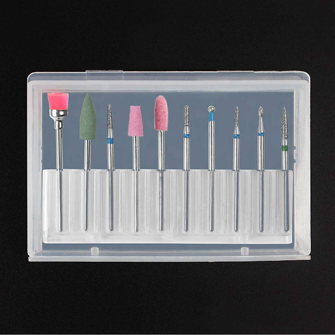 10 Pcs Nail Drill Bits Set, Professional Diamond Carbide Cuticle Remover Bits Kit, Electric Nail Files Manicure Pedicure Drill Tool