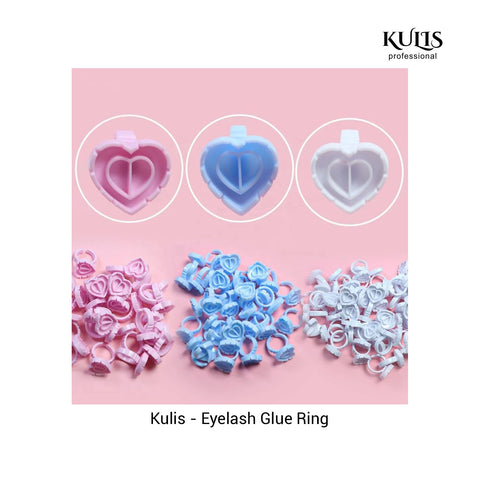 Kulis - Eyelash Glue Ring - Heart Shape - 100Pcs/Pkt