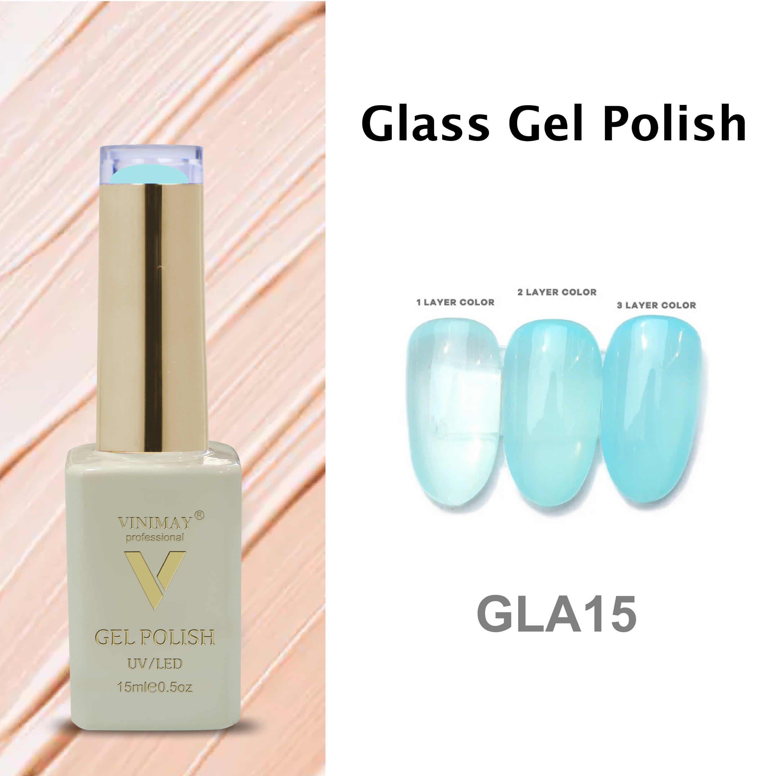 VINIMAY® Professional Colorful Glass Jelly Color UV/LED Cured Jelly Gel Polish 15ml Bottle