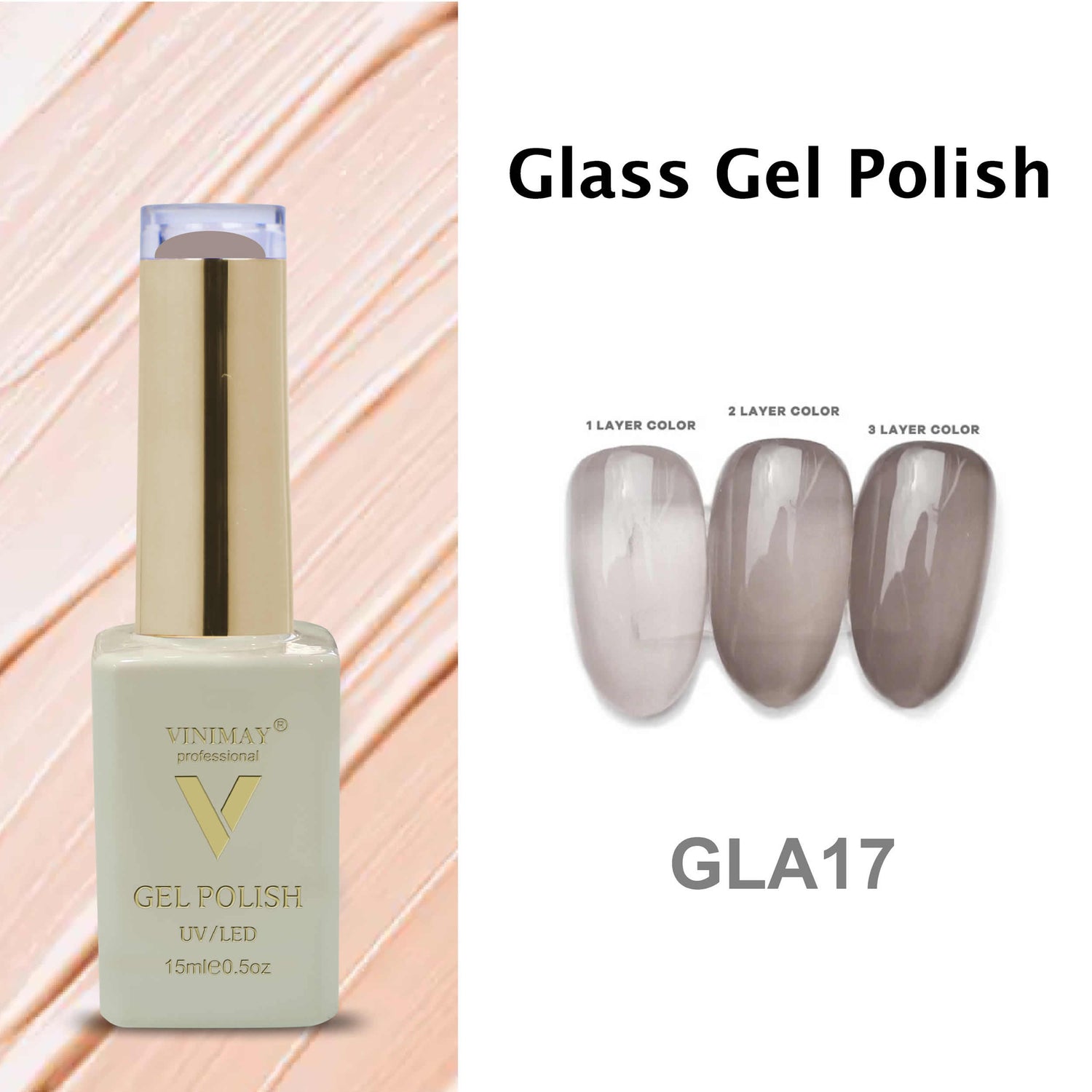 VINIMAY® Professional Colorful Glass Jelly Color UV/LED Cured Jelly Gel Polish 15ml Bottle