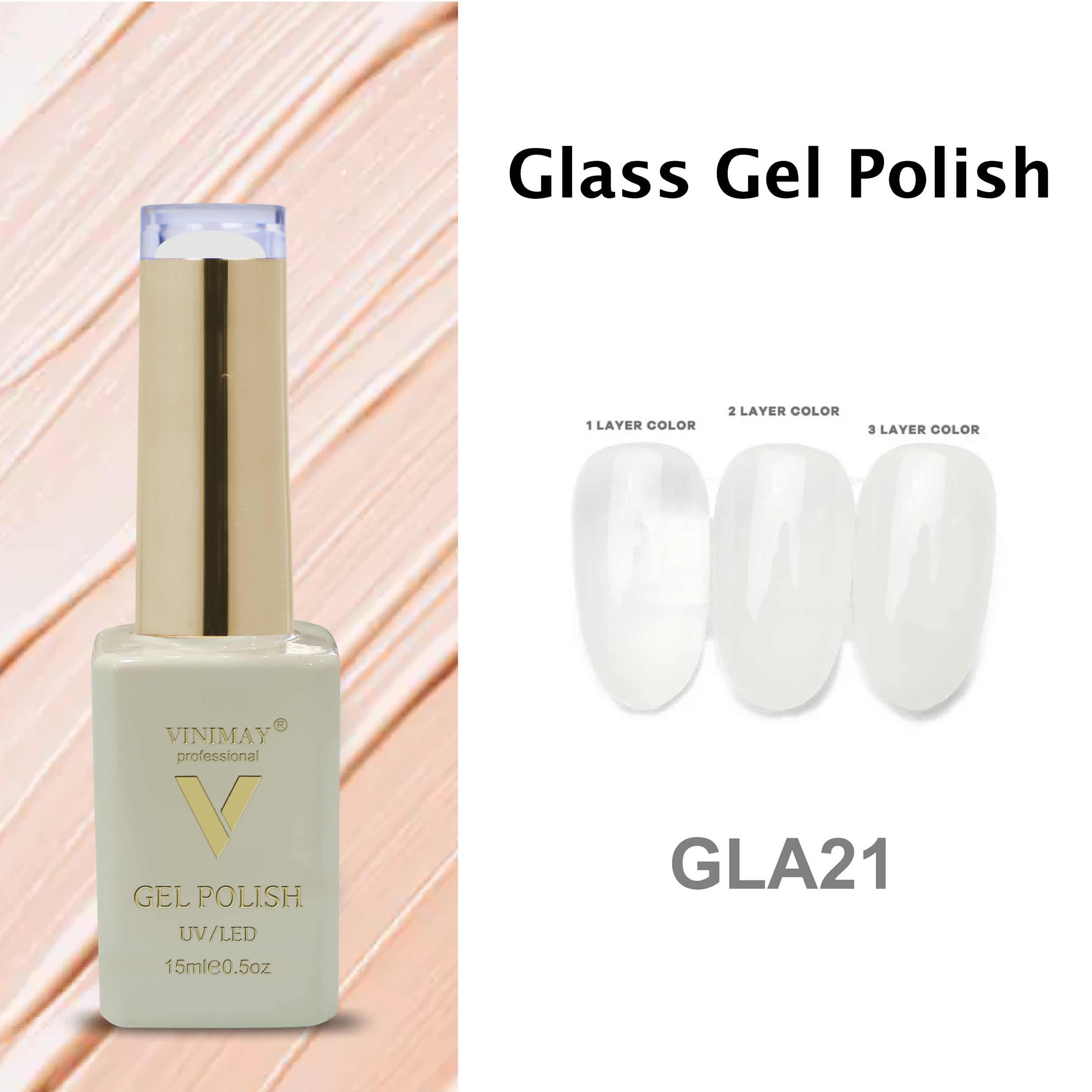 VINIMAY® Professional Colorful Glass Jelly Color UV/LED Cured Jelly Gel Polish 15ml Bottle